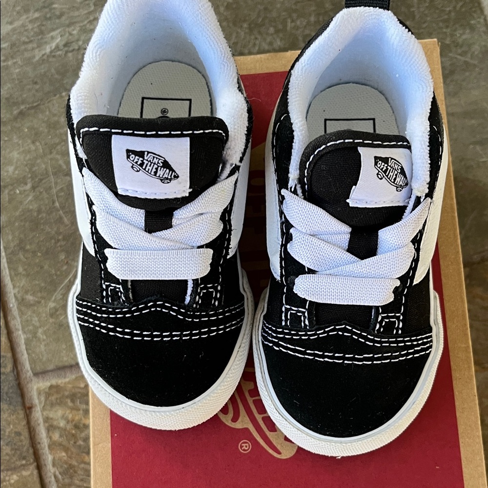 Vans Kids Classic Black and White Sneakers